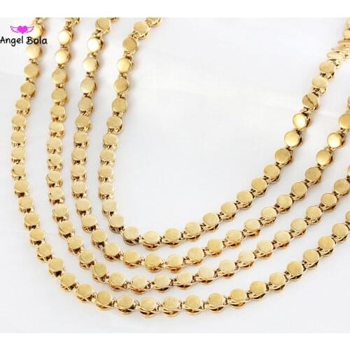 Temperament Gold Round Smooth Face Women Necklace Muslim Islamic Jewelry Classic Necklace Wholesale Various Size Options
