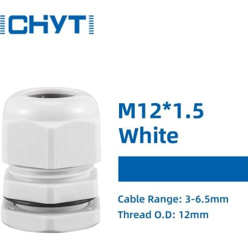 PG7 M12x1.5 Waterproof Cable Gland 1piece Cable Entry IP68 For 3-6.5mm White Black Nylon Plastic Connector