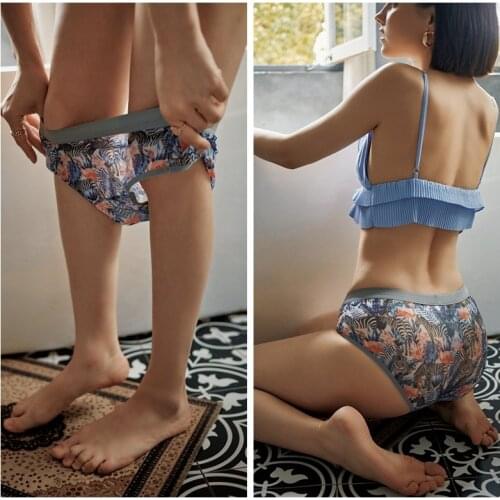 2021 Summer Mesh Transparent Temptation Womens Underwear Sexy Low-Waist Ladies Panties Breathable Cotton Crotch Briefs Lingerie