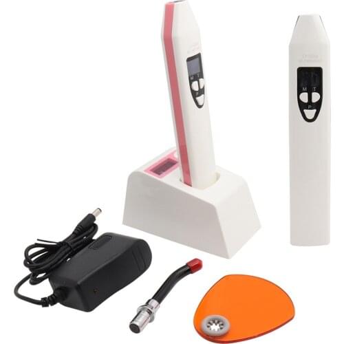 LED Curing Light Dental Cure Lamp Curing Machine With Light Meter Caries Detection Wireless Solidify LYC240C Pink Black