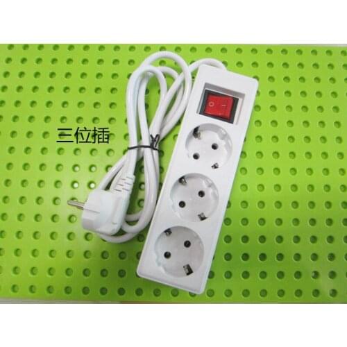 White 250V 10A 3 4 5 EU power adaptor outlet strip German wiring board extension socket power cord converter with switch