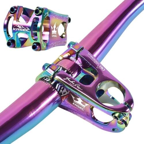 Ultralight Bicycle Stem 31.8mm Handlebar Aluminum Mountain Bike Stems 50mm Rainbow MTB Bicycle Handlebar Stems Bike Accessories