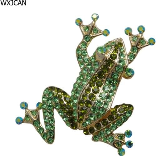 WXJCAN 5 Style frog broochMetal inlay full rhinestone brooch Hijab pin up brooches jewelry harajuku prendedores de mujer B5025