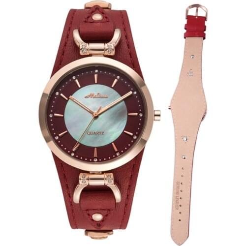 New Style MELISSA Neutral Designer Women Cool PUNK Watches Quartz Vintage Rivet Wrist watch Leather Reloj Feminino Montre F12221