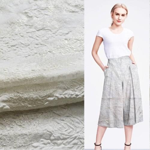 Gold Jacquard Organza Fabric Polyester Comfortable Soft Spring Summer Thin Transparent Dress Wedding Skirt Pants Fabrics