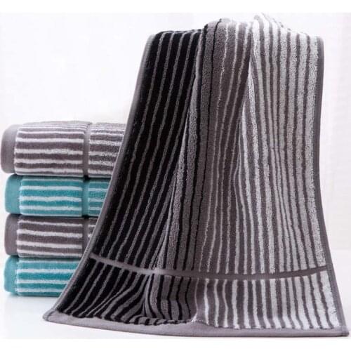 2 Pieces/Lot) 100% Cotton Striped Hand Towel Face Towels Bathroom For Adults 35*76cm Men Towel High Quality Bath Towel Set