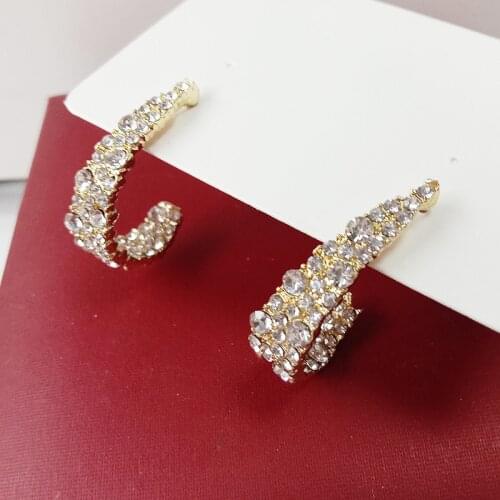 2021 Fashionable New Earrings Korean Womens Womens Personality Exaggerated Net Red All-match Crystal Earrings Manufacturers
