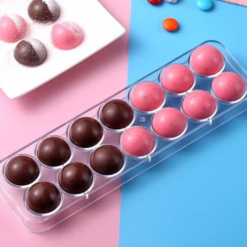 3D Half Ball Chocolate Ball Bar Molds Tray Sphere Thick Polycarbonate Mold for Bakery Cake Form of Chocolate Moulds Baking Tool
