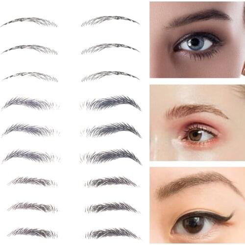 3D Tattoo Eyebrow Sticker Bionic Eyebrow Semi-Permanent Water Transfer Waterproof Breathable Non-toxic Tattoo Embroidery Eyebrow
