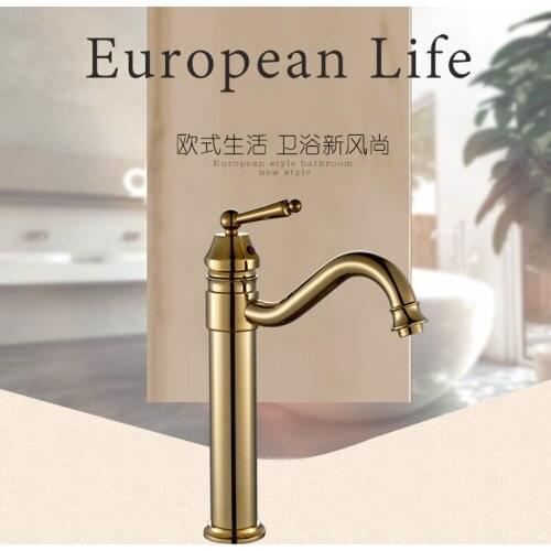Free Shipping Luxury hot cold gold bathroom mixer tap from DONA SANITARY WARE solid brass golden basin sink faucet