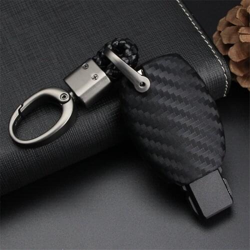 Carbon Fiber Pattern Car Key Cover Keychain For Mercedes Benz A B R C E S CLS CLA CLK Class W251 W463 B200 C180 E260L S320 S400