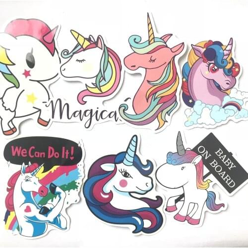 1 pack Unicorn Sky Flamingos Decorative Stickers DIY Scrapbooking Diary Album Stick Label Party Decor Kids Gift