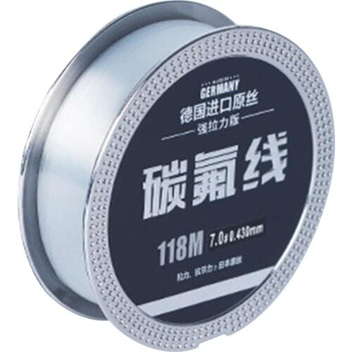 118m Fluorocarbon Fishing Line Carbon Fiber Leader Line Fly Fishing Line Super Strong Multifilament Front Wire Line anti-bite