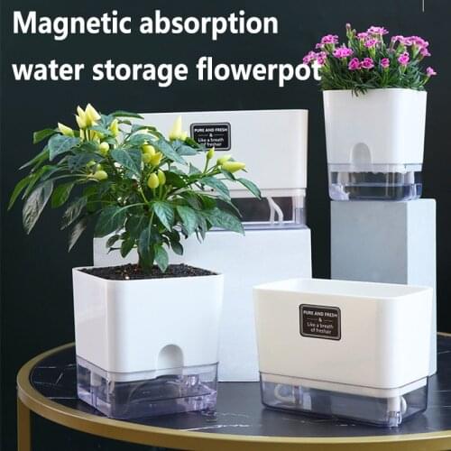 Self Watering Planter Pot 4 Style Plastic Automatic-Watering Planting Flower Pot Magnetic Adsorbtion Design for All House Plants