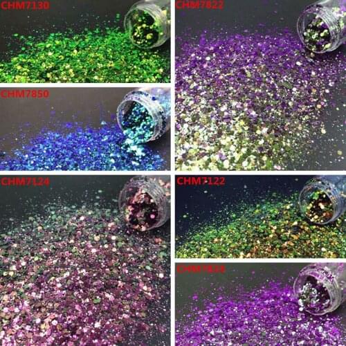 Mixed Metallic Luster Chameleon Hexagon Glitter Nail Art for Craft Decorations Makeup Holographic Chameleon Manicure Sequins
