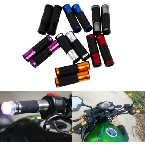 JX-LCLYL 1Pair 7/8" CNC Aluminum Rubber Gel Handlebar Hand Grip For Motorcycle Bike