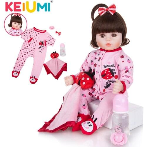 KEIUMI New Fashion 60 cm 24 Inch Or 48 cm 18 Inch Reborn Baby Girl Dolls Lifelike Reborn Bonecas Dolls Toys Kids Playmates Gifts
