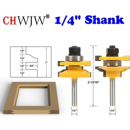 Rail and Stile Router Bits - 2 Bit Standard Ogee - 1/4" Shank door knife Woodworking cutter Tenon Cutter for Woodworking Tools