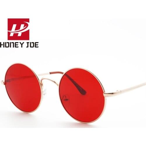 Retro Round Oversized Sunglasses Men Women Vintage Metal Frame Black Red Sun Glasses Shades Party Eyewear Eyeglasses UV400