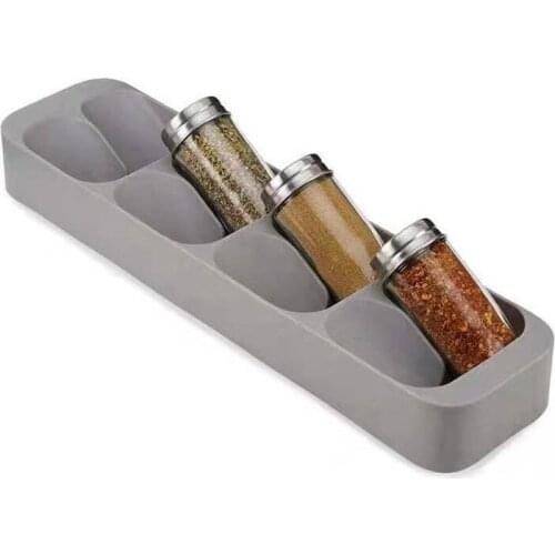 Kitchen Spice Storage Rack 8 Holes Sauce Spice Bottle Holder Rack Cabinet Drawer Organizer for Spice