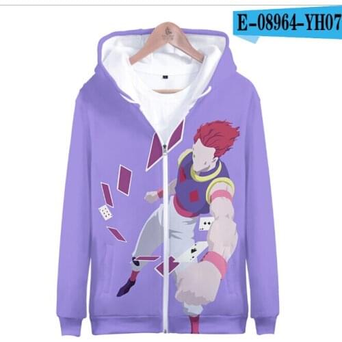 Anime Hunter X Hunter HIsoka 3D Print Grils/BoysHoodies Sweatshirt Streetwear Hip Hop Zipper Hooded Jacket Funny Clothes Cosplay