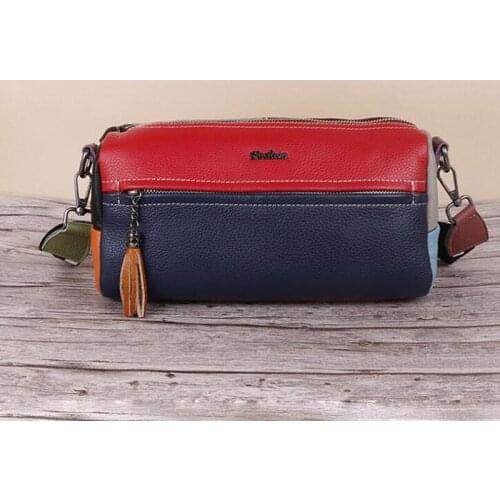 2021 New Vintage leather Handbags High Quality Contrast color hand-polished ladies bag famous brand multifunctional wallet