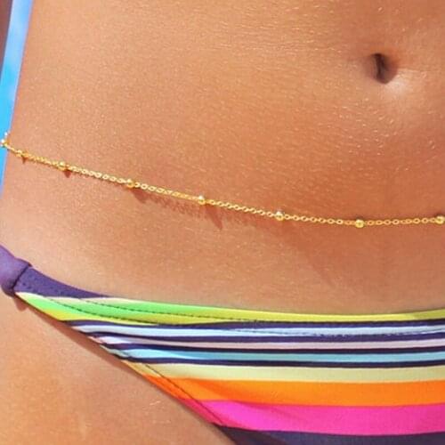 New Fashion Body Jewelry Infinity Belly Chains Gift for Women Girl Wholesale Gold Clour
