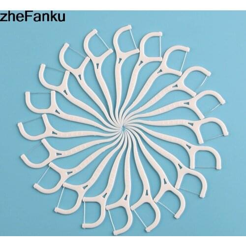 50 Pcs/Lot Disposable Dental Flosser Interdental Brush Teeth Stick Toothpicks Floss Pick Oral Gum Teeth Cleaning Care Tools