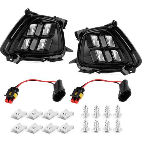 Pair LED Daytime Running Lamp 4 Eyes Fog Light Waterproof Fit for KIA Sorento 2016