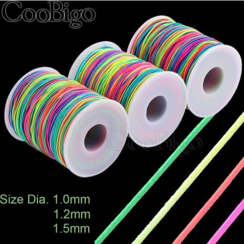 10M Rainbow Elastic Band Tape Braid Bracelet String Cord Ribbon Rope Round Elastic Rubber Stitching Sewing 1mm 1.2mm 1.5mm