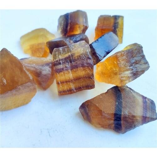 Natural Purple Stone Mineral Yellow Green Fluorite Stone Home Decoration Carving DIY Material Energy Wheel Pulse Healing Crystal