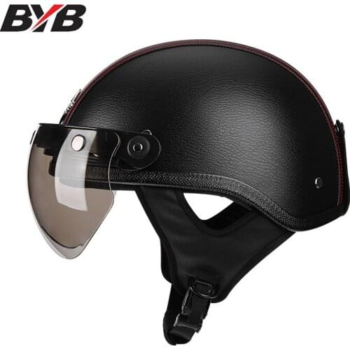 BYB/ Abia Retro Helmet Motorcycle Helmet Fashion Half Helmet Electric Riding Helmet