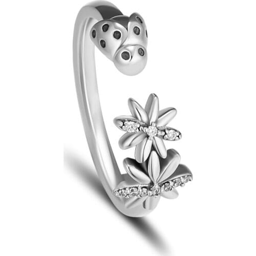 Spritime Rings with Clear CZ 100% Authentic 925 Sterling-Silver-Jewelry Free Shipping