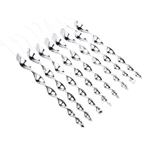 8Pcs Sliver Bird Repellent Rods Wind Twisting Scare Reflective Ornamental Deterrent Rod Garden Supplies Practical