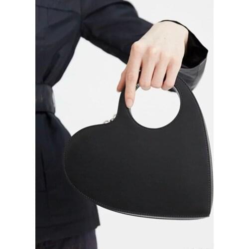 Heart Shaped Shoulder Bag for Women Fashion Design Purses and Handbags NEW Brand Totes Female Black PU Leather Crossbody Bags