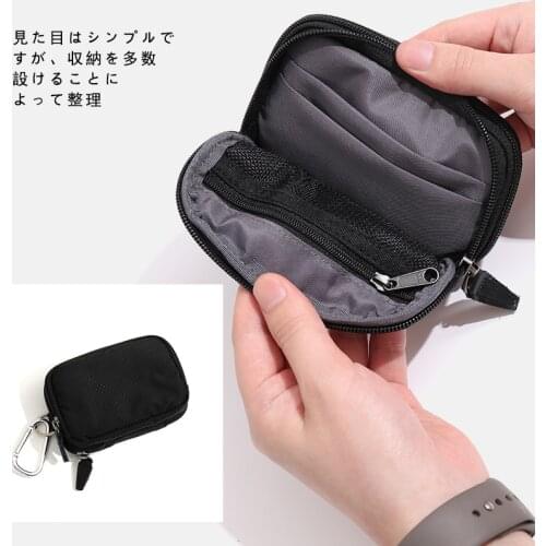 Japanese Style Storage Bags Coin Purse Small Mini Card Holder Chain New Multifunctional Double Zipper Key Wallet Neutral Fashion