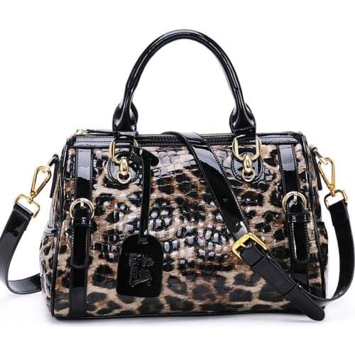 Women Luxury Handbags Cowhide Leather Leopard Pattern Designer Handbag Shoulder Crossbody Purses Ladies Hand Bags High Quality