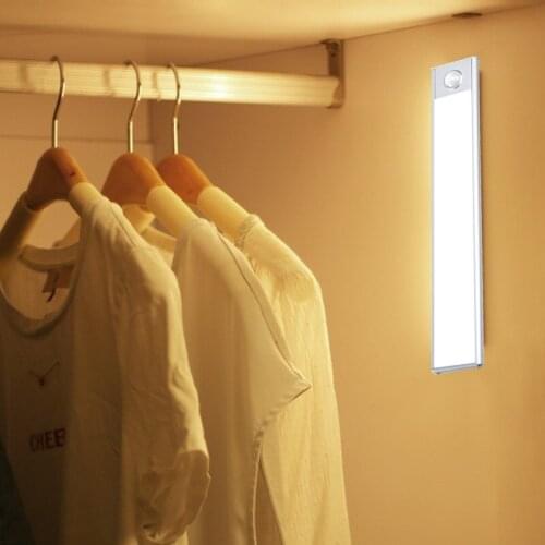 LED Closet Light Motion Sensor Night Light Bedroom Wardrobe Lights USB Recharging Cabinet Lighting Closet Lights for Bathroom