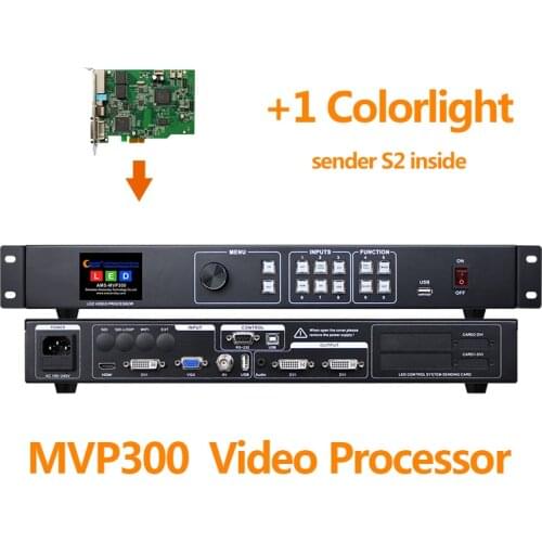 Video processor led amoonsky mvp300 support 2pcs colorlight s2 full color sending card outdoor hd led wall screen use