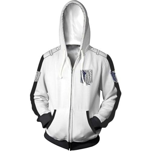 3D Print Anime Attack On Titan hoodie Jacket Shingeki no Kyojin Legion Eren Zipper Hooded Hoodies Men Women Autumn Sweatshirt