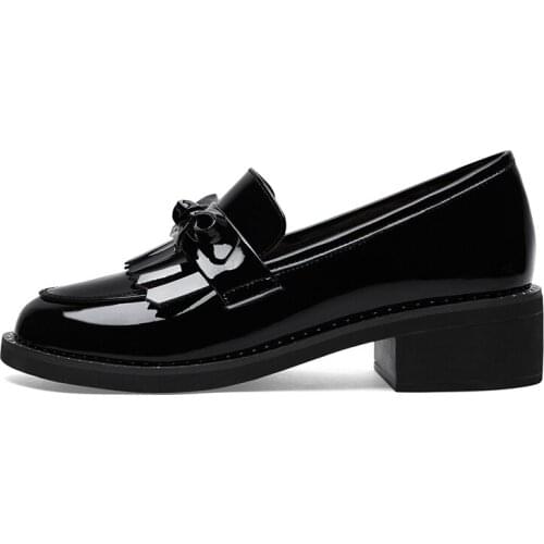 Round Toe Thick-Heeled Single Shoes With Foot Solid Color WomenS Shoes Waterproof Platform WomenS Shoes