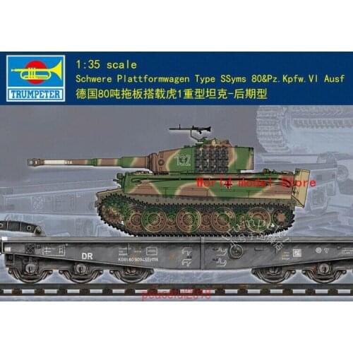 Trumpeter 00224 1/35 Scale Schwere Plattformwagen Type SSyms 80&Pz.Kpfw.VI Ausf