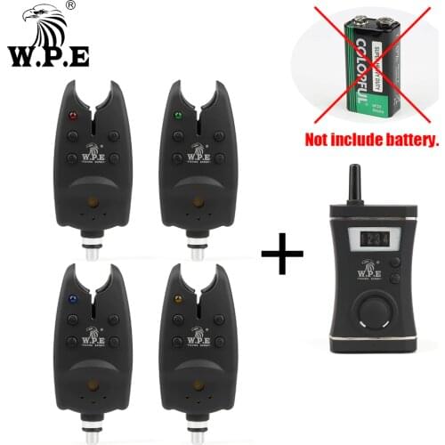 W.P.E Carp Fishing Bait Alarm Set LED Electronic European Carp Fishing Tackle Alert Luminous Fishing Accessories Pesca 4+1/set