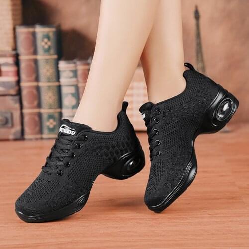 2021 Sneakers Dance Shoes For Women Flying Woven Mesh Comfortable Modern Jazz Dancing Shoes Girls Ladies Outdoor Sports Shoes