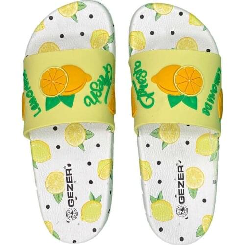 Womens White Lemon Design Slippers