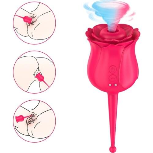 Rose Style Sucking Vibrator Blowjob Nipple Licking Clitoris Stimulate Vaginal Massage Masturbator Erotic Adult Toys For Women