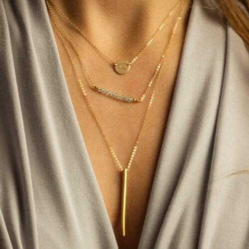 Celebrity Jewelry Choker Necklace Multi Layered bohemian necklace Women vintage accessories Pendant Collar