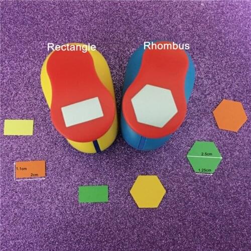 1 inch Rectangle and Rhombus Shape hole punch Scrapbooking DIY tools Paper EVA Cutter Geometric figure Craft Punches Free ship