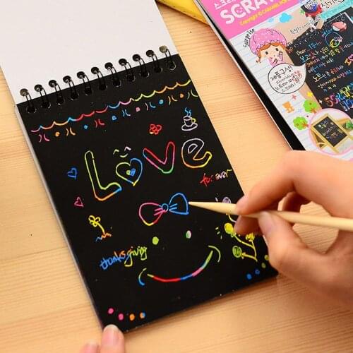 1PC Scratch Note Childrens Creative DIY Scratch Painting Colorful Graffiti Notebook Creative DIY Environmental Friendly Toy