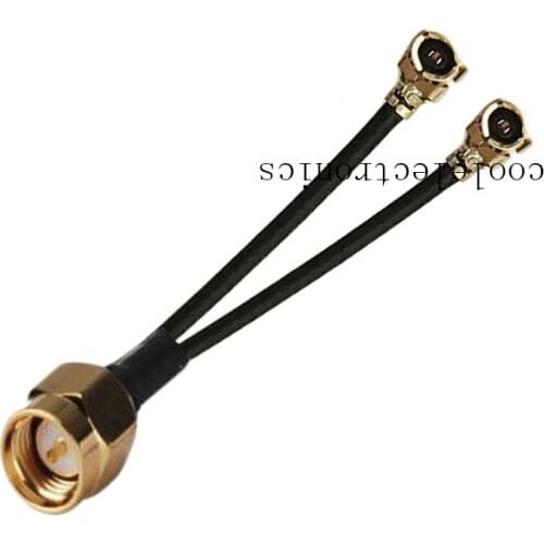 10pcs 10/15/20/30/50cm SMA male to 2 IPX U.fl IPEX Female RF 1.13 1.13mm Y Splitter Pigtail Cable